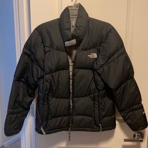 Black Puffy North Face jacket
